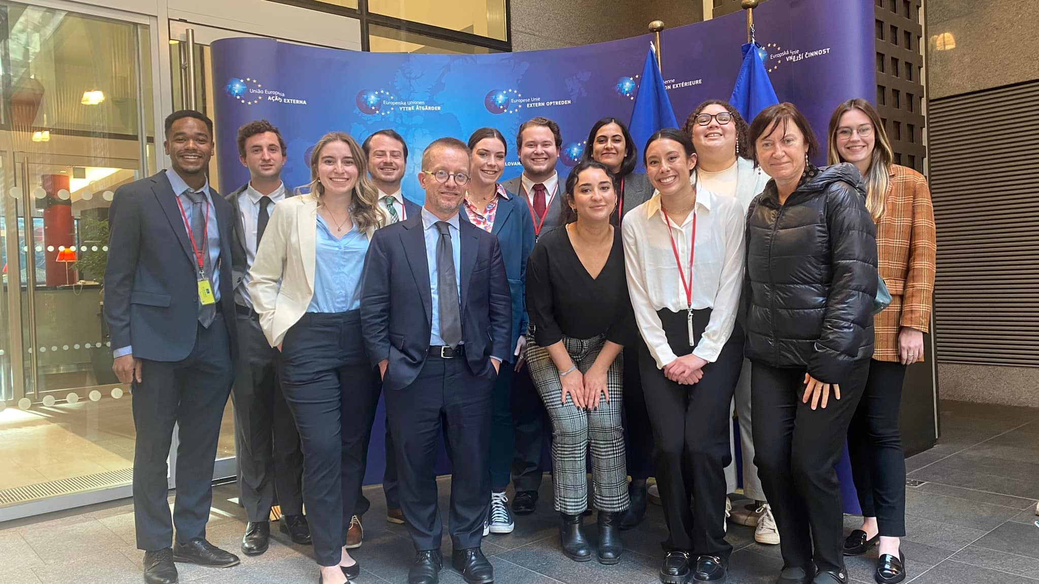 The class of 2022 studies European institutions in Brussels in March 2022 during the NATO summit.