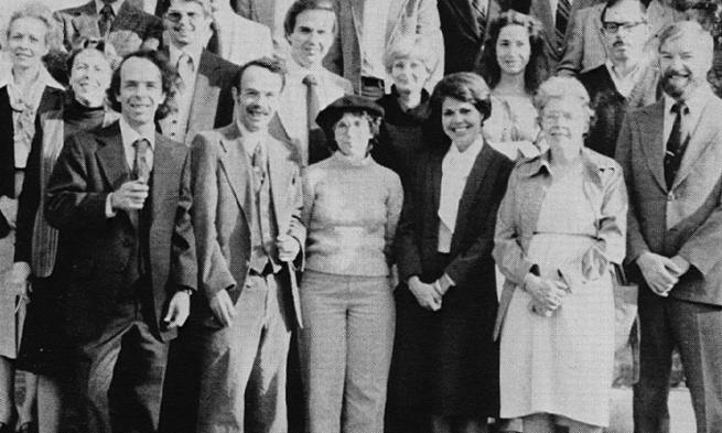 Yearbook photo of Professor Robin McNallie with English Faculty