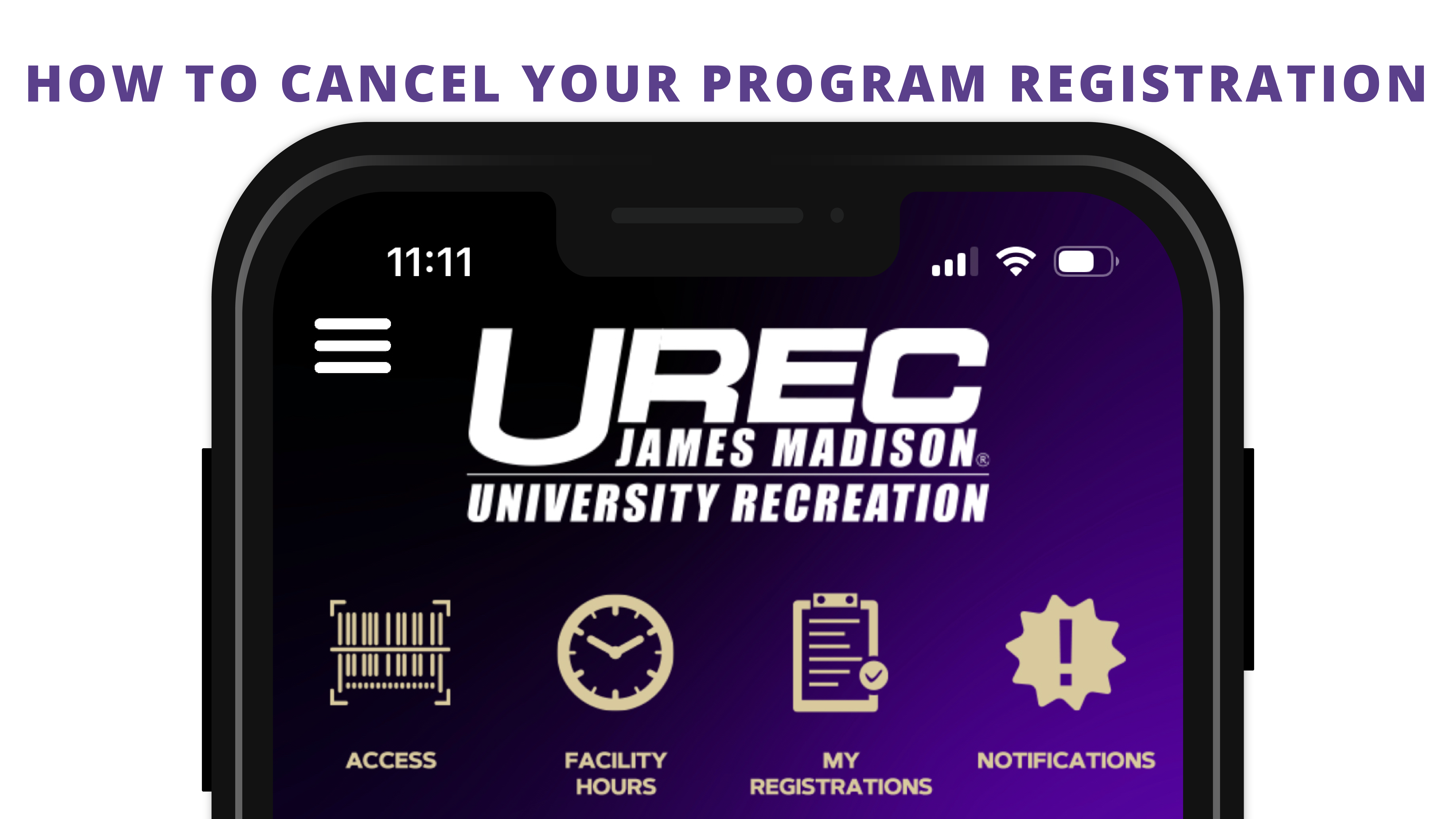 how to cancel registration on the UREC app