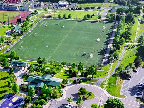 UPark turf and gatehouse arial view