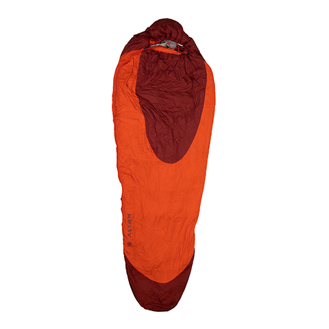 red and orange sleeping bag