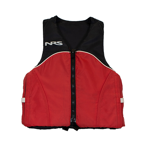 red and black life vest