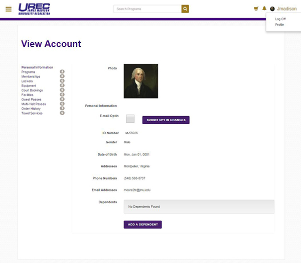 Account Screen