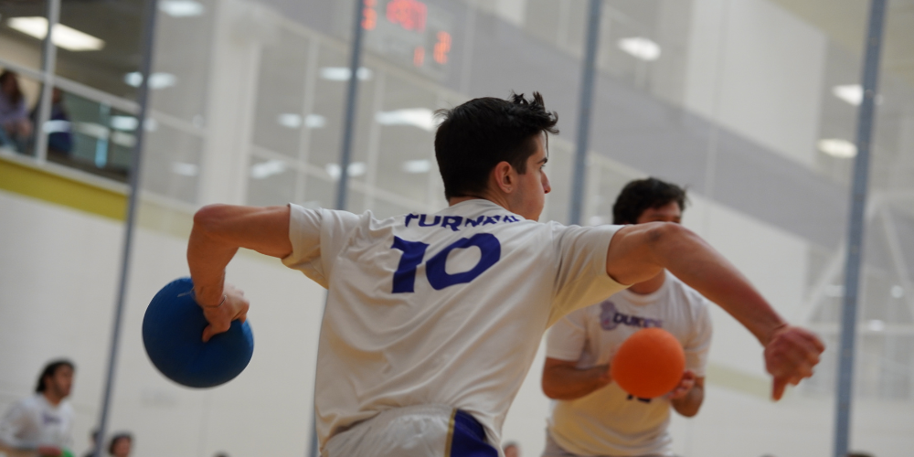 student playing dodgeball