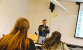 Photo of JMU Associate Professor David Cockley, teaching a class