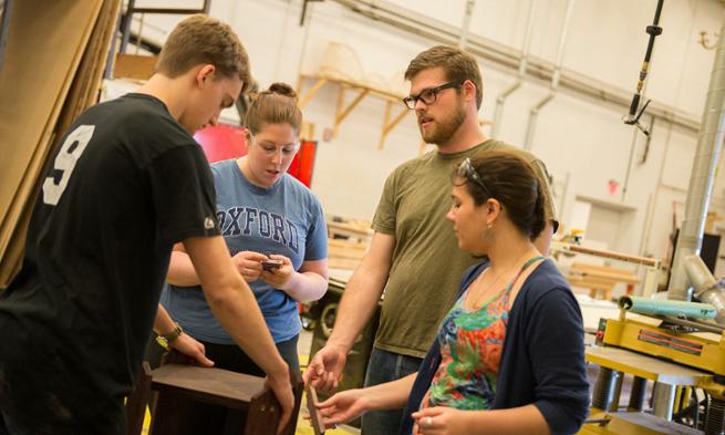 Theater major George Dippold ('14) with other JMU students