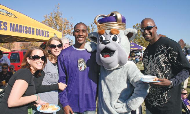 Duke Dog with fans