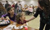 JMU students assist at Elkton Elementary Art NIght