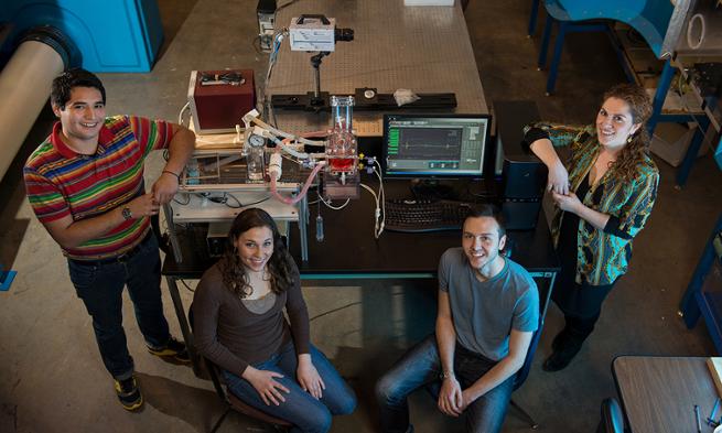 Daniel Vargas, Genna D'Antonio, Brad Weidner and Dr. Olga Pierrakos