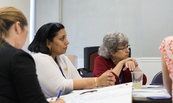 Professor Smita Mathur at summer institute for early elementary and reading professionals.