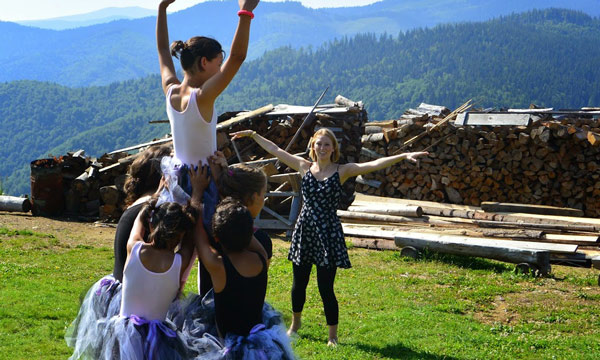 Photo of Caitlin McAvoy teaching dance