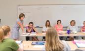 Photo of JMU professor Holly McCartney in classroom