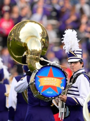 JMU Marching Royal Dukes, photo courtesy of Athletics Photography and Marching Royal Dukes