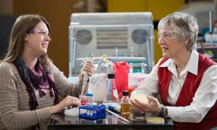 Carly Starke and JMU professor Louise Temple