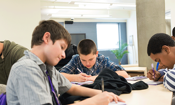 Valley Scholars writing letters 