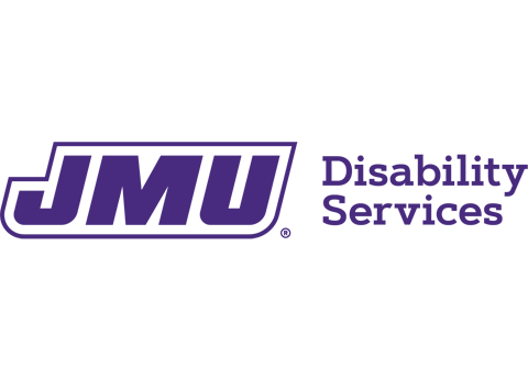 JMU Disability Services logo in purple lettering.