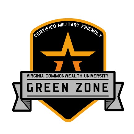 Virginia Commonwealth University's Green Zone certification logo, indicating a military-friendly environment.