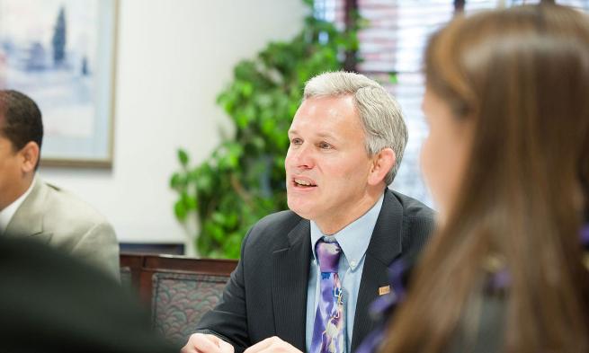 President Alger hears from students at Madison Society breakfast