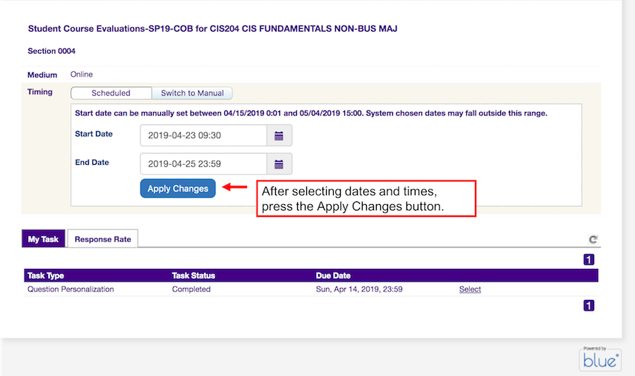 Press the Apply Changes button to save your settings.