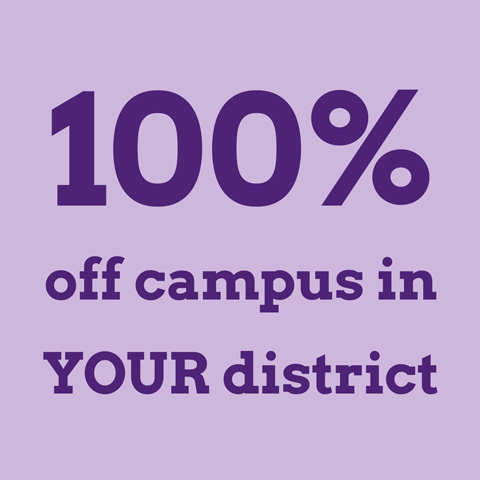 100% off campus in your district