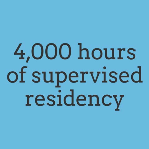 4,000 hours of supervised residency