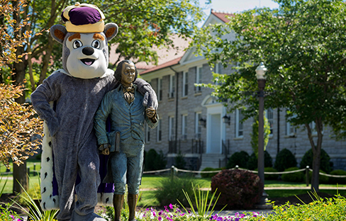 Duke Dog with Little Jimmy Statue