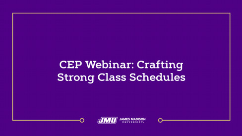 Youtube thumbnail of JMU recruiters talking about crafting strong class schedules