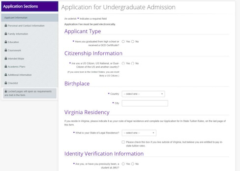 ApplyWeb Application Info