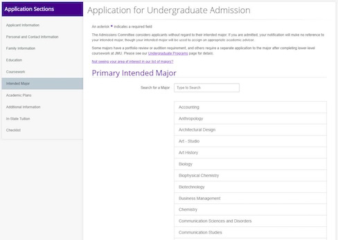 ApplyWeb Majors