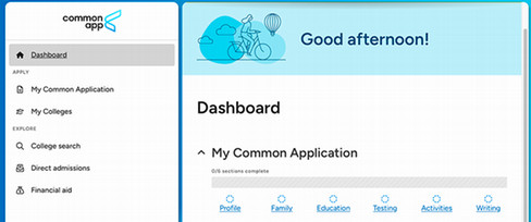 Common App Dashboard