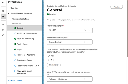 Common App - My Colleges Section