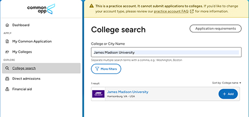Common App - Find Your Colleges