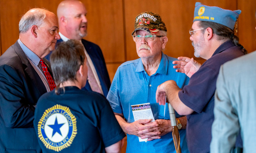 Group of veterans talking