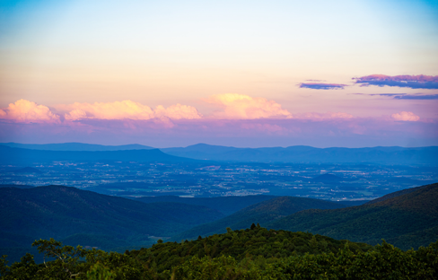 A sunset over the Shenandoah Valley