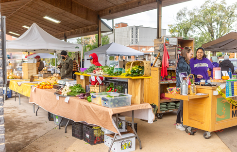 The farmers market in downtown Harrisonburg