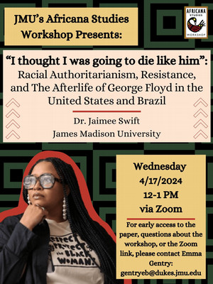 Africana Studies Workshop April poster