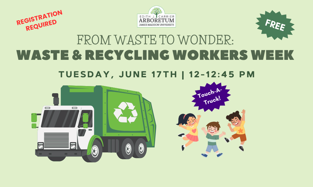 flyer for family program series called "From Waste to Wonder". The next event is on June 17th where your kid can touch a truck
