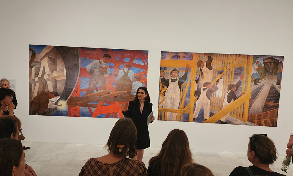 Katzman leads a tour of the exhibition at the famed Museo National Centro de Arte Reina Sofia in Madrid.
