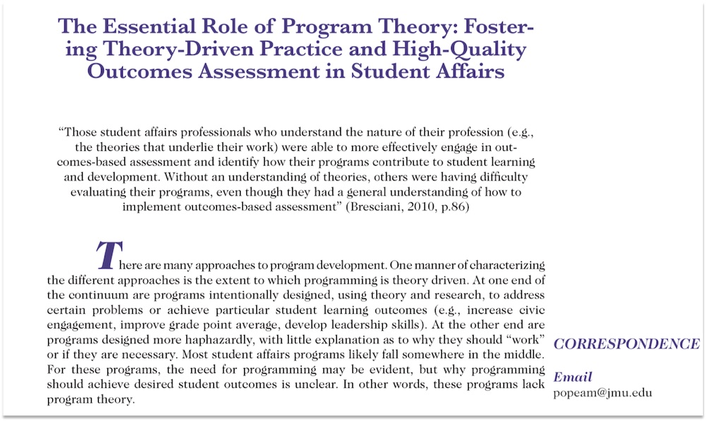 Essential Role of Program Theory