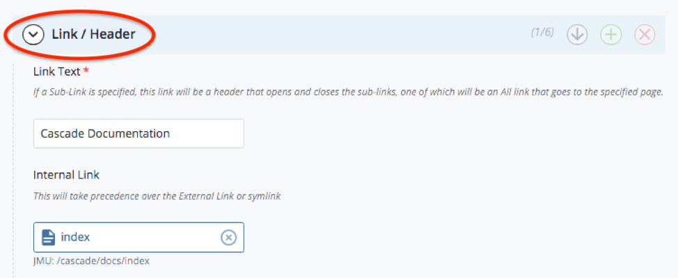 first level link header