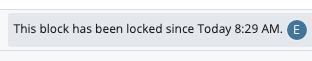 The block has been locked message