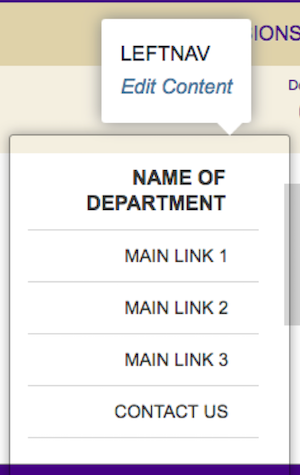 edit left navigation