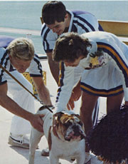 Duke IV with cheerleaders.