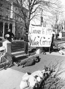 Protestors on Harrisonburg Court Square