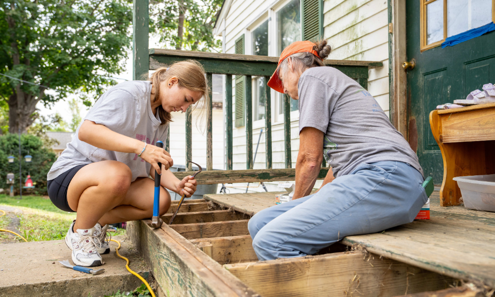 Image of student volunteering locally