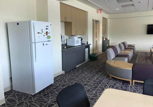 Holland-Yates building - Lounge view of the kitchen area