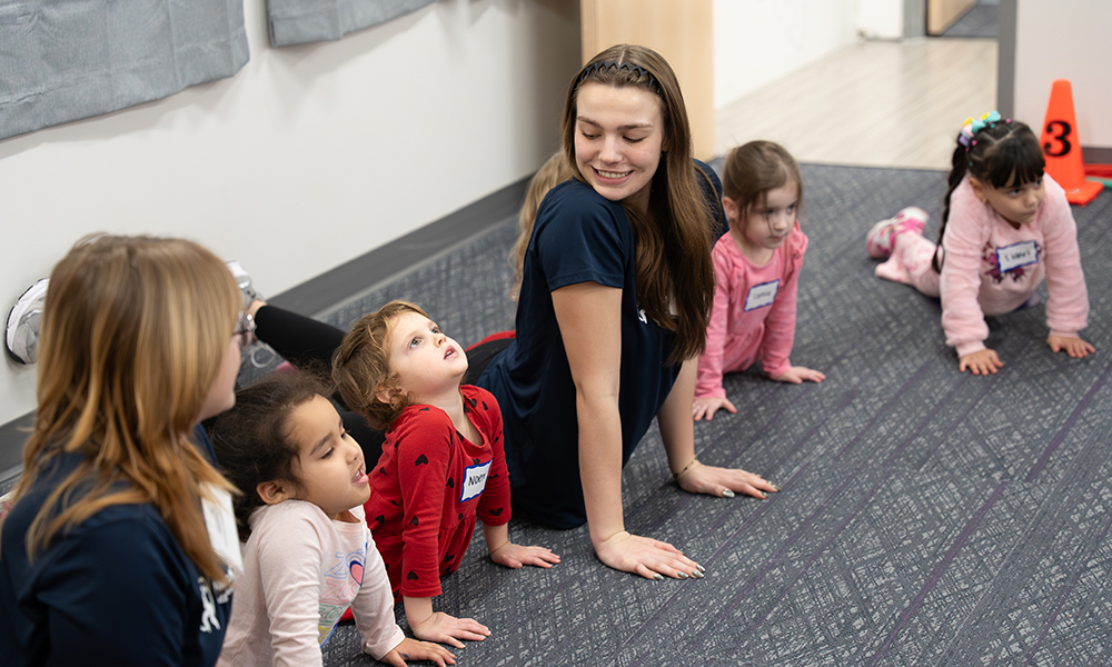 Healthy Kids student and staff enjoying yoga
