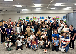 Group photo of Gus Bus participants and volunteers