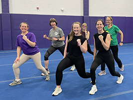 Photo of a group of women exercising