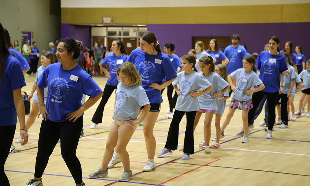 Girls and Staff line dancing